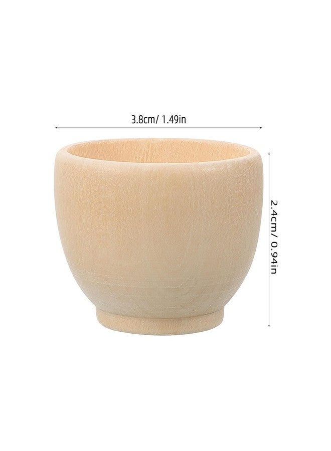 ORFOFE Small Wooden Bowls Unfinished Miniature Blank Bowls for Crafts Diy Kids Art Projects Home Decoration 10 Pieces - Image 5